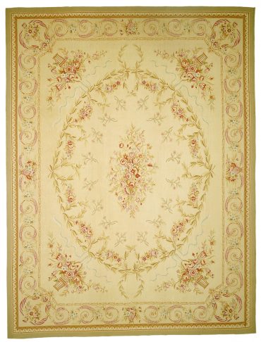 Aubusson Rug 5 x 7 in Beige/Taupe