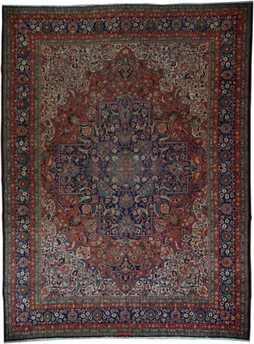 Antique Persia Meshad 10 x 13 in Red/Blue