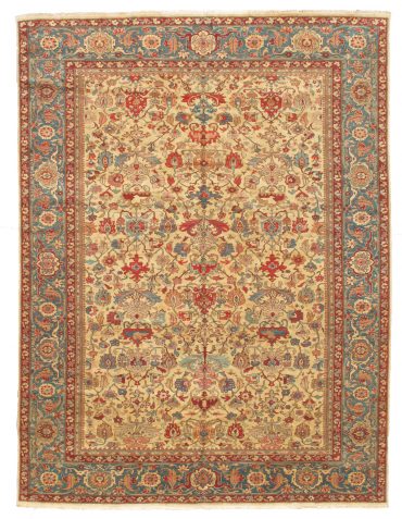 Romanian Sultanabad Rug 5×13 in Ivory/Green